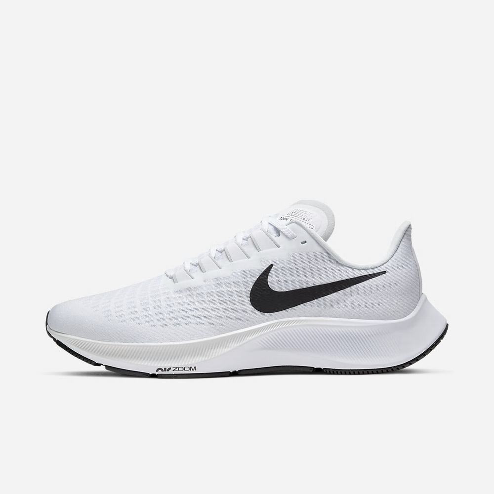 Chaussure De Running Nike Air Zoom Pegasus 37 Blanche 2870-165 White/Pure Platinum/Black Homme | ZQW-26227543